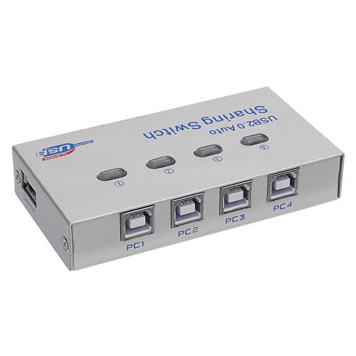 S-link SL-USW4 AUTOMATİC 4 PORT USB SWITCH(1xYAZICI/4xPC) KABLO ÇIKMAZ